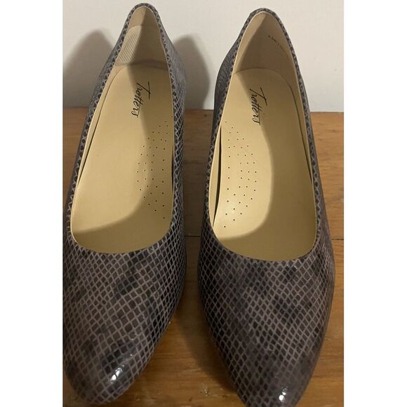 Trotters Kari Dark Grey Chunky‎ Block High Heels Size 9.5 - Picture 1 of 5